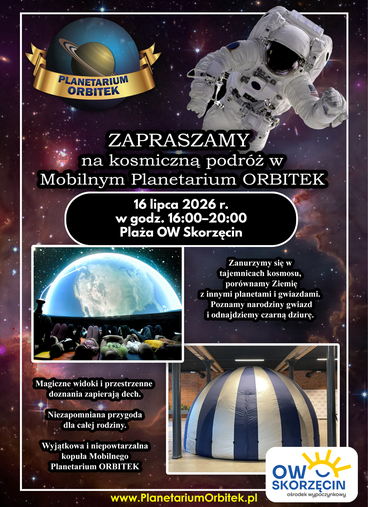 Kosmiczna Podr&oacute;ż w Mobilnym Planetarium na plaży